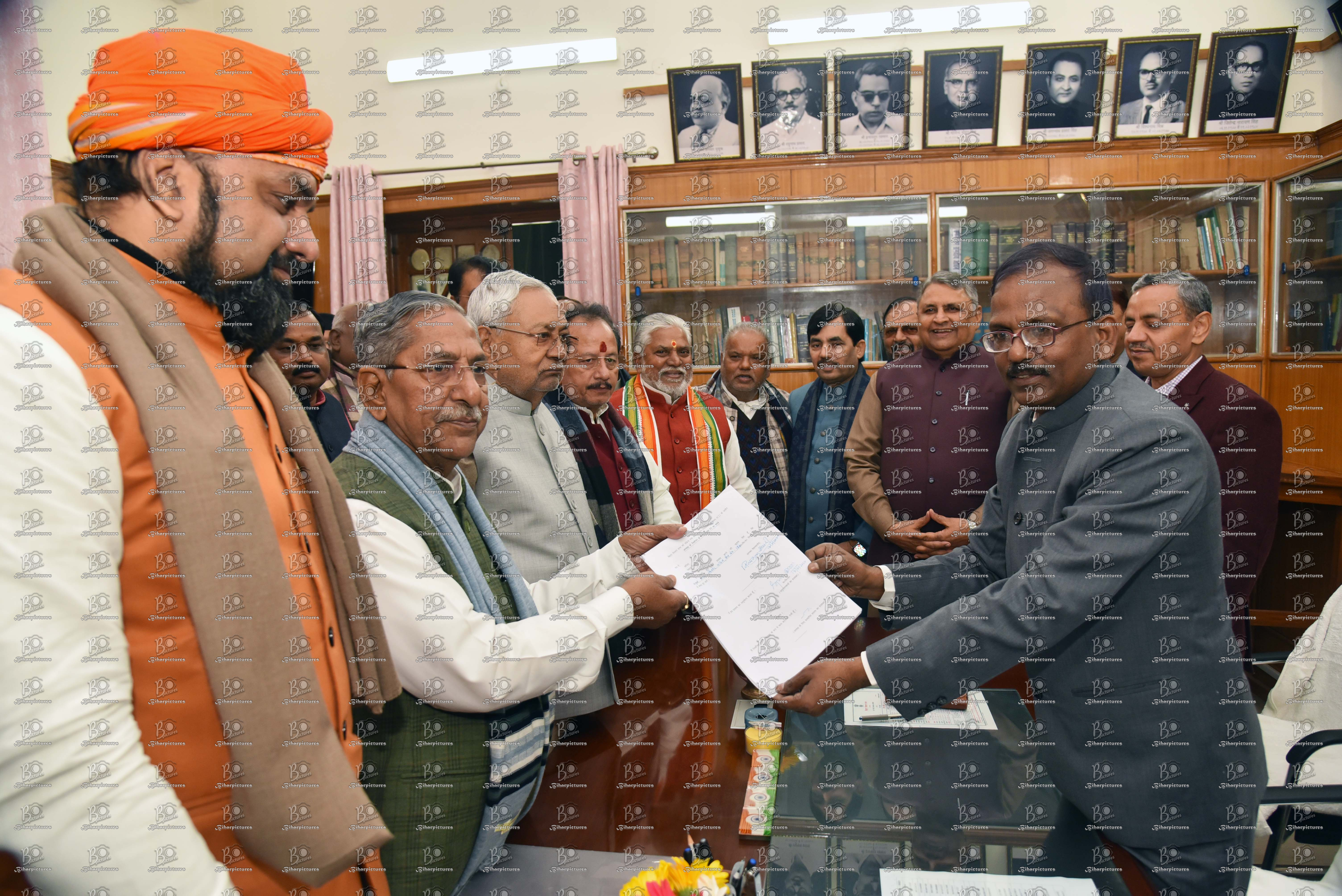 Chief Minister Shri Nitish Kumar, Bihar, participated in the nomination for the position of Speaker of the Legislative Assembly. BJP MLA Shri Nandkishor Yadav submitted his nomination papers for the position of Speaker of the Bihar Legislative Assembly. Location – Secretariat, Bihar Legislative Assembly, Patna. Date – 13.02.2024.